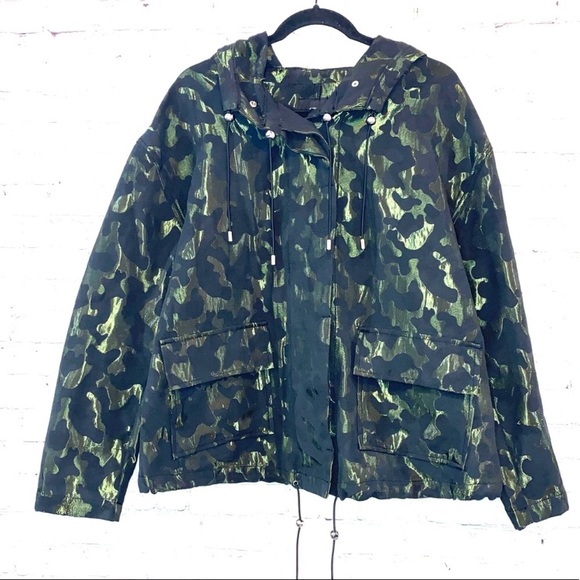 Lane Bryant CAMOUFLAGE COTTON BLEND HOODED LIGHTWEIGHT JACKET size 18/20 - Picture 1 of 10